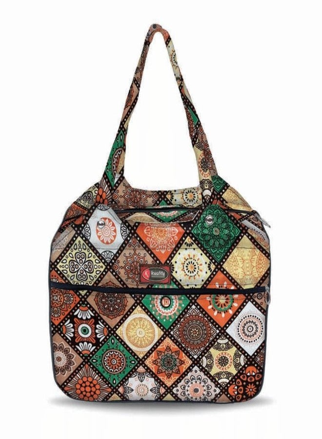 Temoli Handbag or Travel Bag for carrying things or also used as a office bag or college bag,Rangoli & Multicolor,2 Pcs - Image 1